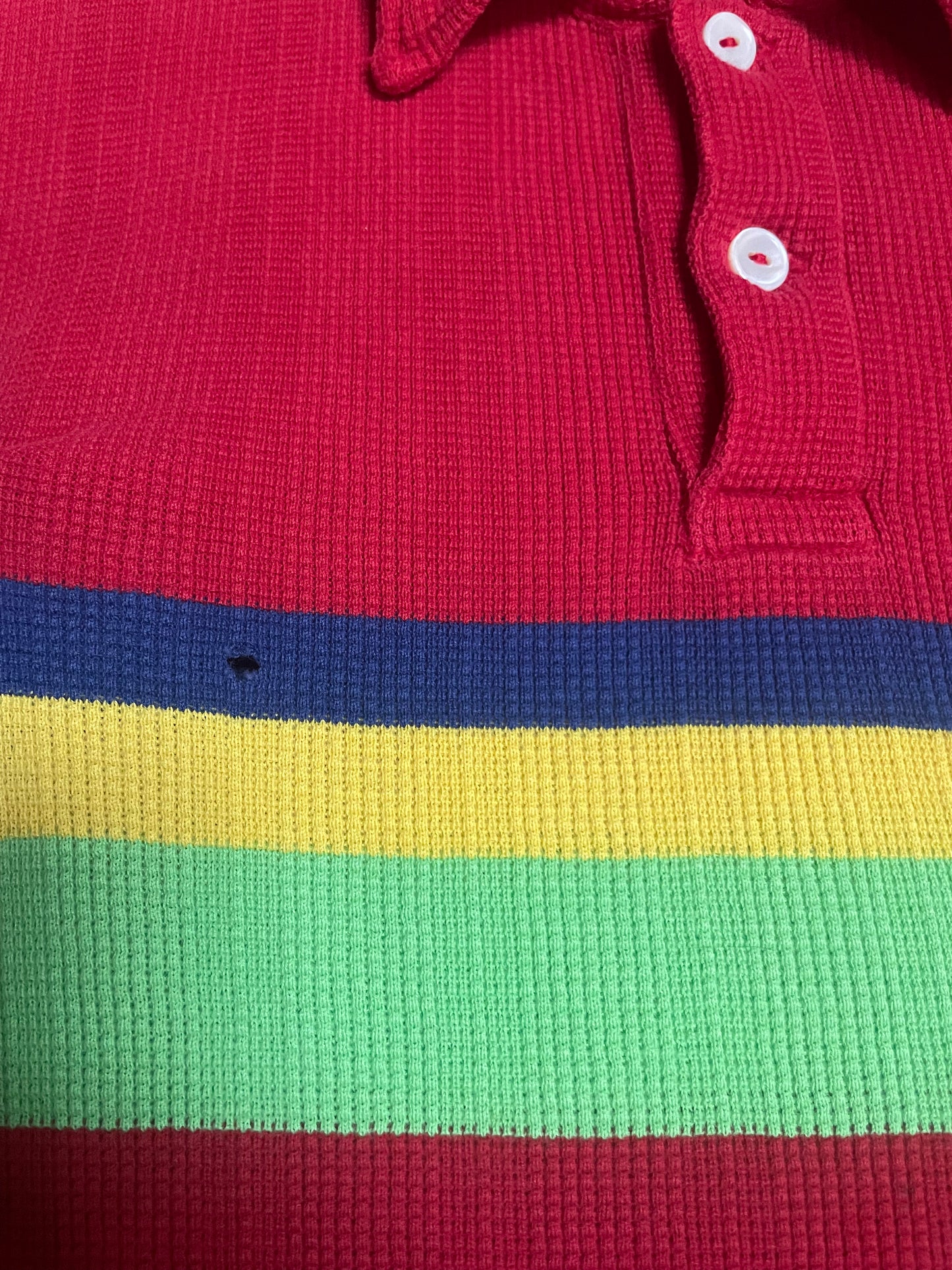 • 1990s Mens Multi-Colored Polo Short Sleeve Shirt