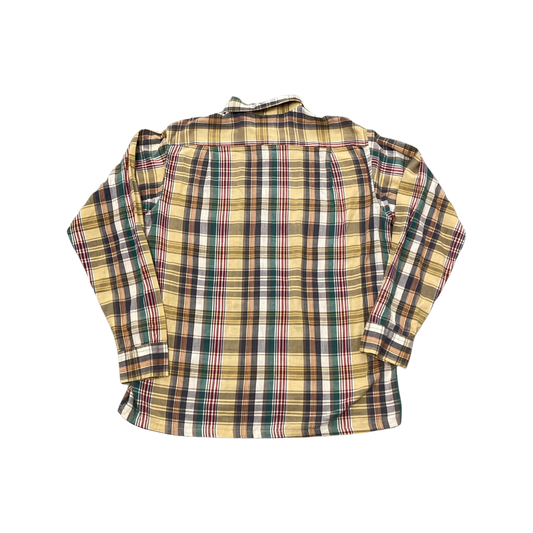 • 1960s Mens Loop Collar Plaid Dress Shirt