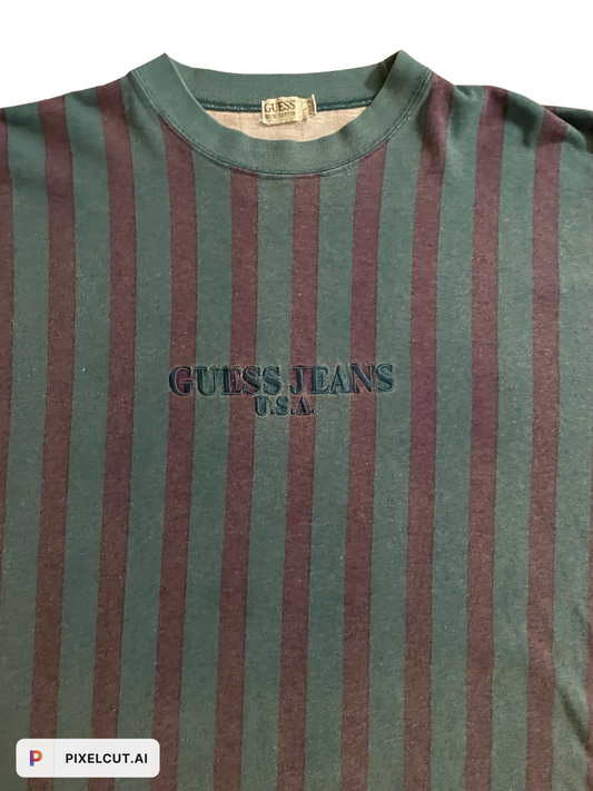 • 1990s Guess Striped Mens T Shirt