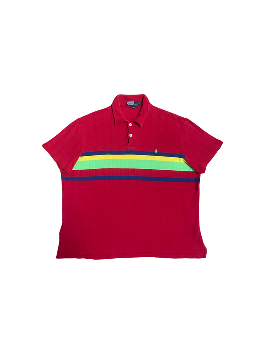 • 1990s Mens Multi-Colored Polo Short Sleeve Shirt